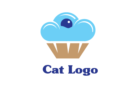 cloud forming cupcake with berry food logo