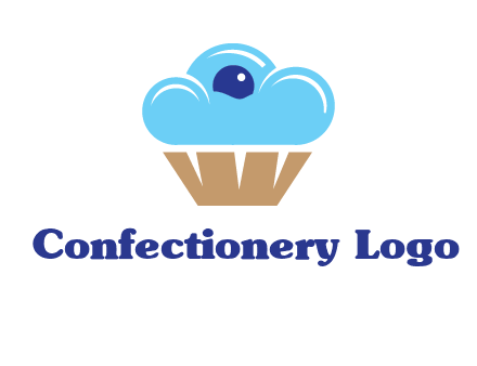 cloud forming cupcake with berry food logo