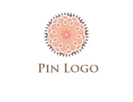 abstract spiral cupcake with flower food logo