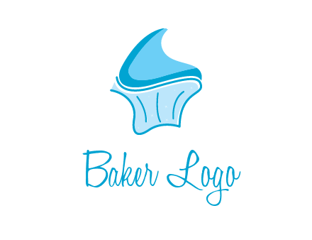 abstract curvy cupcake logo