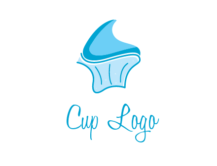 abstract curvy cupcake logo