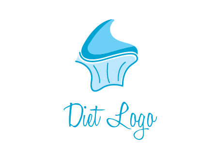 abstract curvy cupcake logo