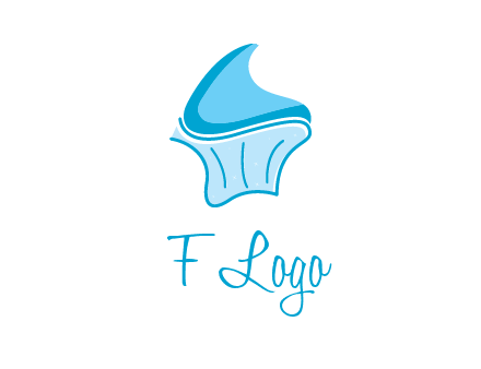 abstract curvy cupcake logo