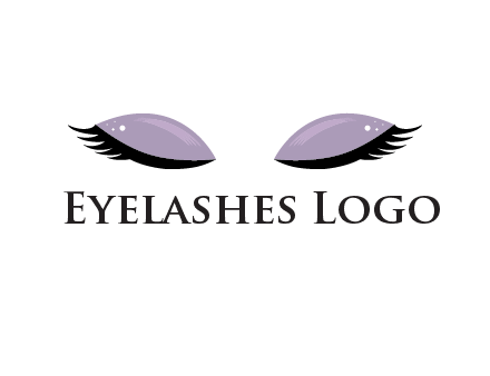 closed eyes with makeup and big eyelashes beauty logo