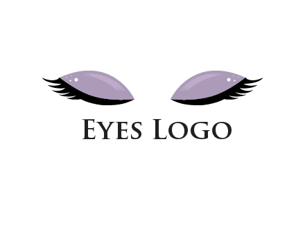 closed eyes with makeup and big eyelashes beauty logo