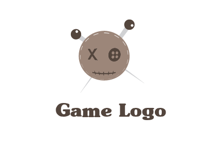 pin in stitched cloth face gaming logo 
