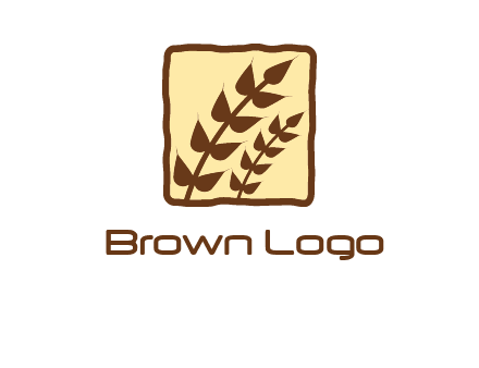 wheat in square food logo