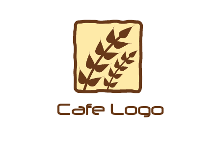 wheat in square food logo