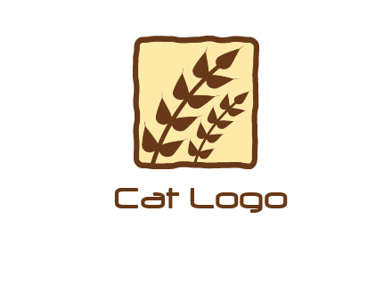 wheat in square food logo