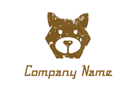 bear face grunge animal logo