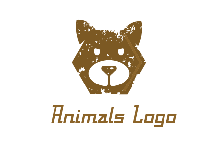 bear face grunge animal logo