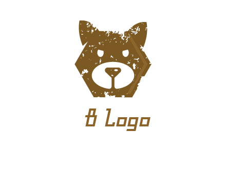 bear face grunge animal logo