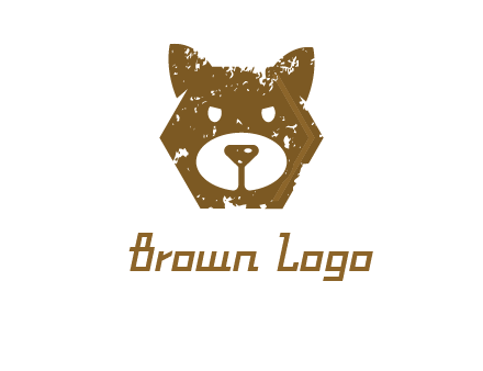 bear face grunge animal logo