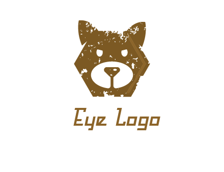 bear face grunge animal logo