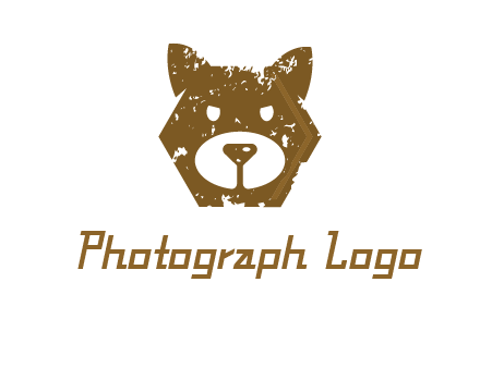 bear face grunge animal logo