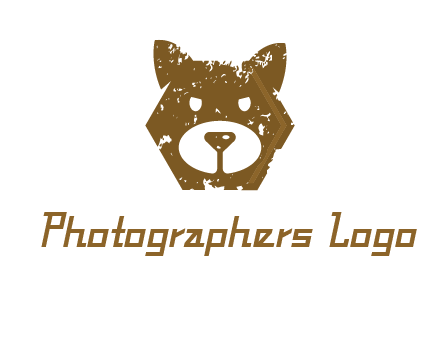 bear face grunge animal logo