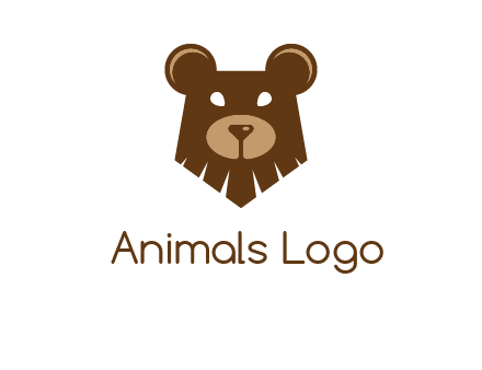 grizzly bear face animal logo