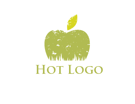 green apple grunge healthcare logo