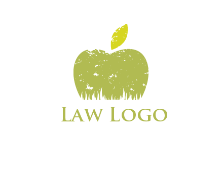 green apple grunge healthcare logo