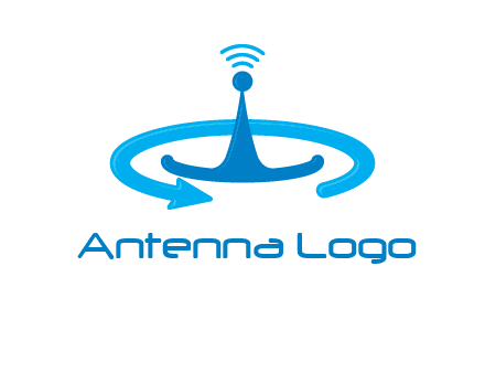 antenna with arrow in communication logo