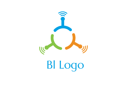 telecommunication logo with antennas