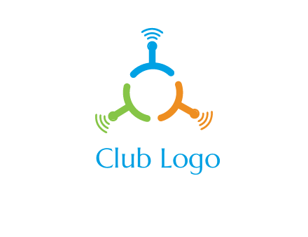 telecommunication logo with antennas