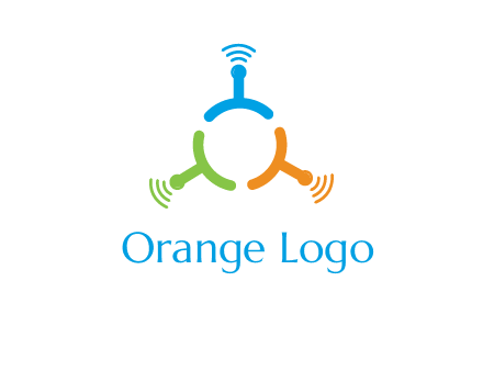 telecommunication logo with antennas