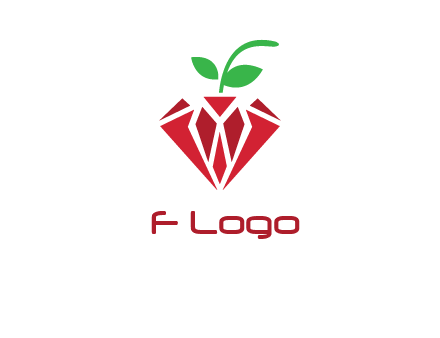 diamond with leaf jewelry logo