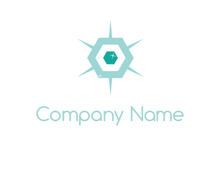 hexagon gemstones jewelry logo