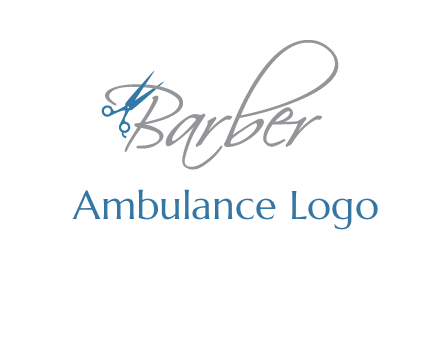 barber logo with scissors