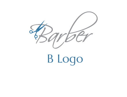 barber logo with scissors