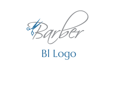 barber logo with scissors