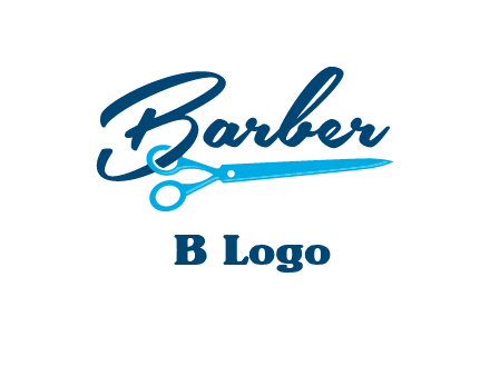 scissor entwined with barber logo