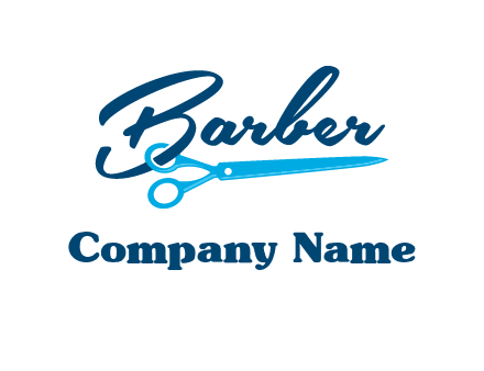 scissor entwined with barber logo