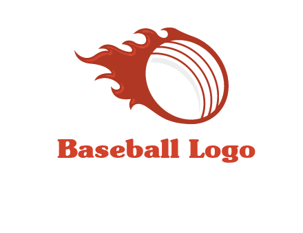 cricket ball fire sports logo