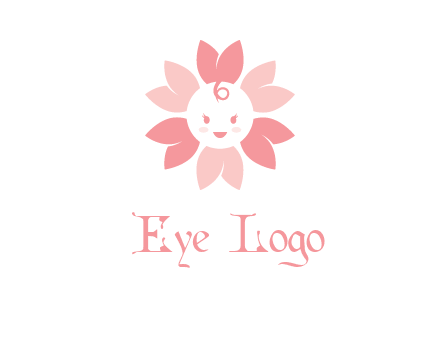 flower with a child face logo