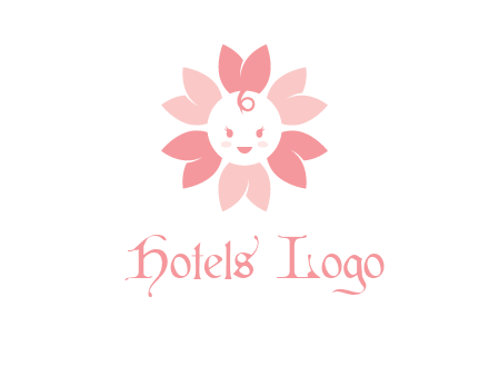 flower with a child face logo