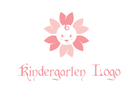 flower with a child face logo