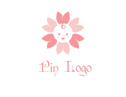 flower with a child face logo