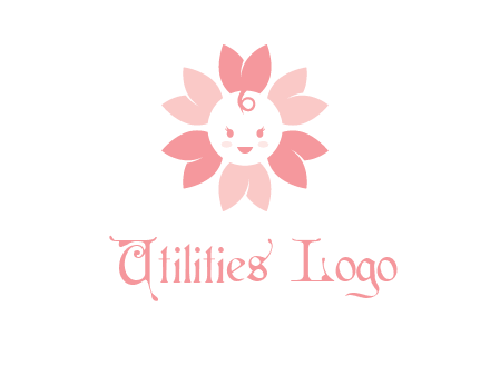 flower with a child face logo