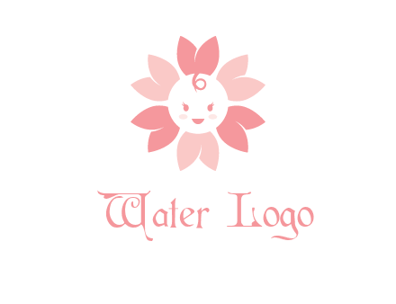 flower with a child face logo