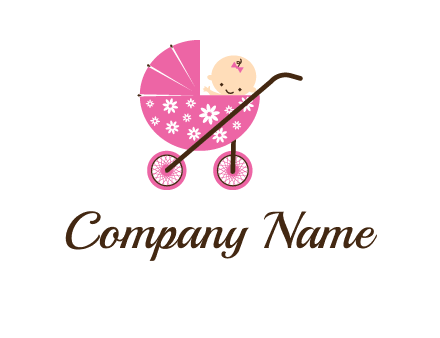 baby in stroller childcare logo