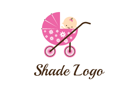 baby in stroller childcare logo