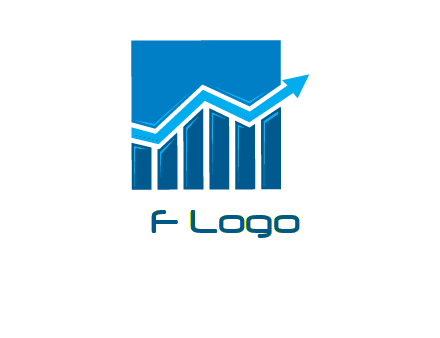 bar graph and arrow logo