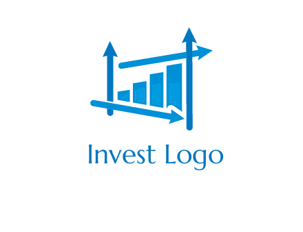 bar graph with direction arrows logo