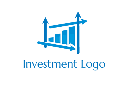 bar graph with direction arrows logo