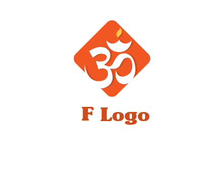 om symbol in square logo