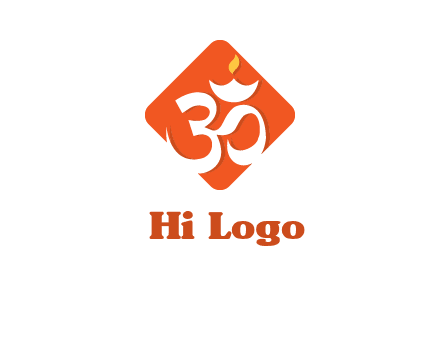 om symbol in square logo