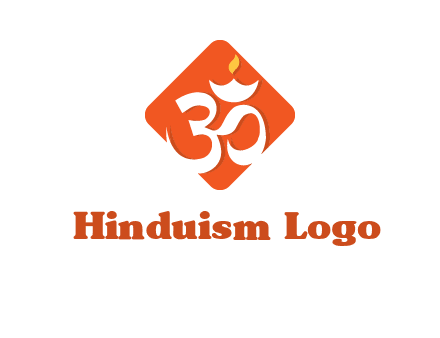 om symbol in square logo